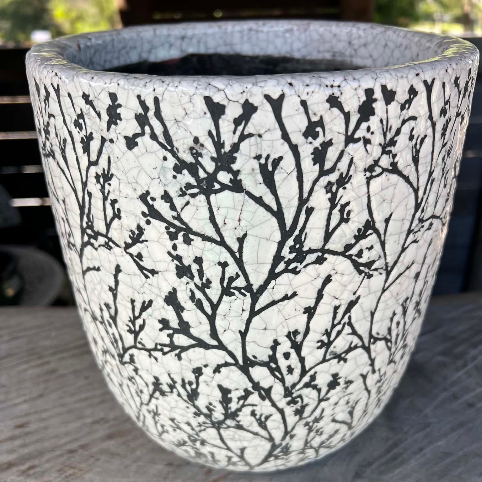 "Forest" Black and White Tall Planters