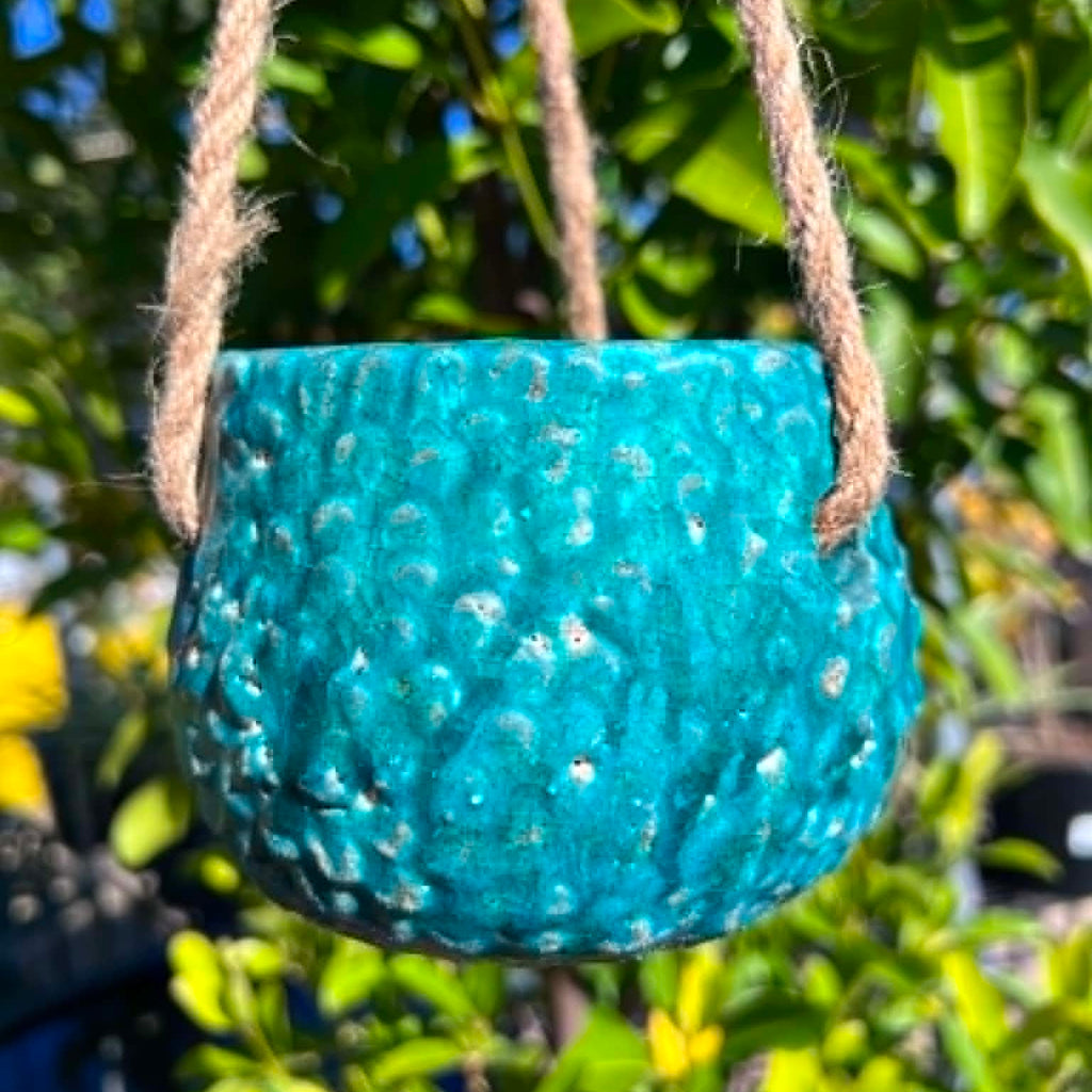 Turquoise Floral Hanging pots