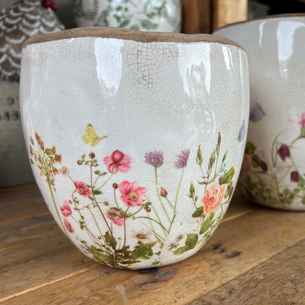 Cottage Floral Pots