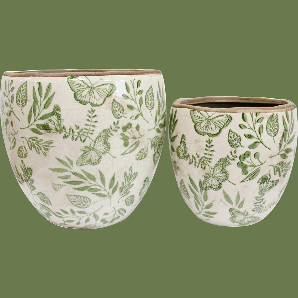 Enchanted Green & White Pots