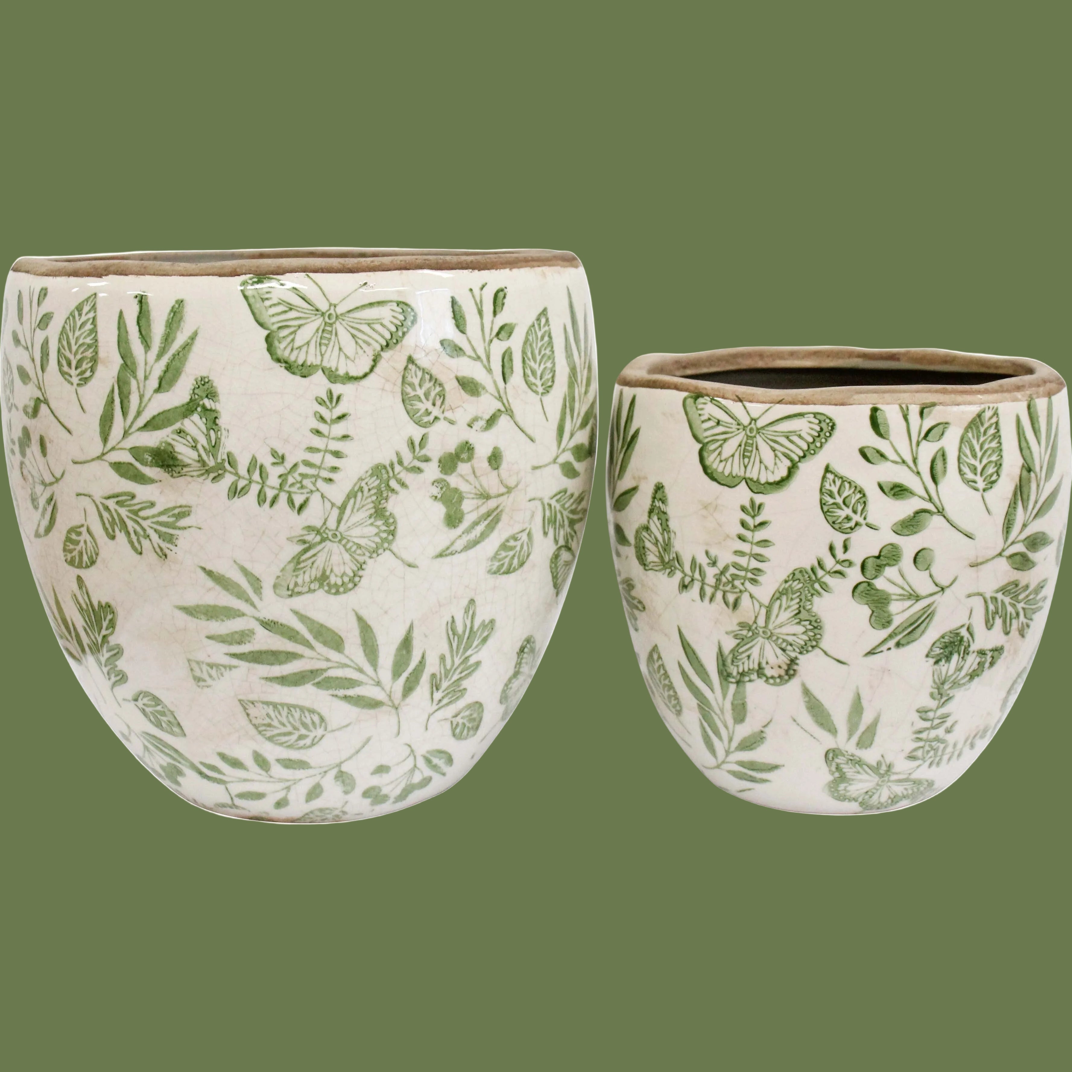 Enchanted Green & White Pots