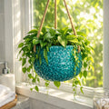 Turquoise Floral Hanging pots
