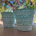 Mint Green & White Pots