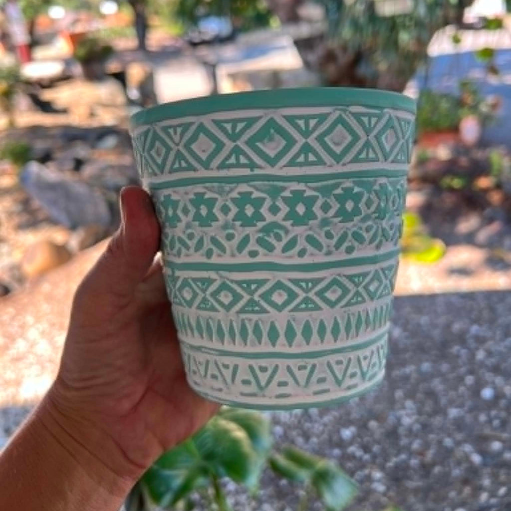 Mint Green & White Pots