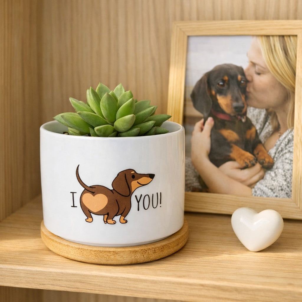 "I Love You" Sausage Dog Pot