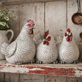 Trio of White Hens