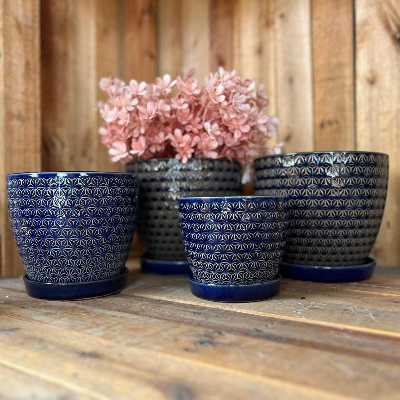 Blue Patterned Pots