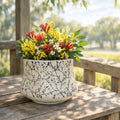 "Forest" Black & White Squat Planters