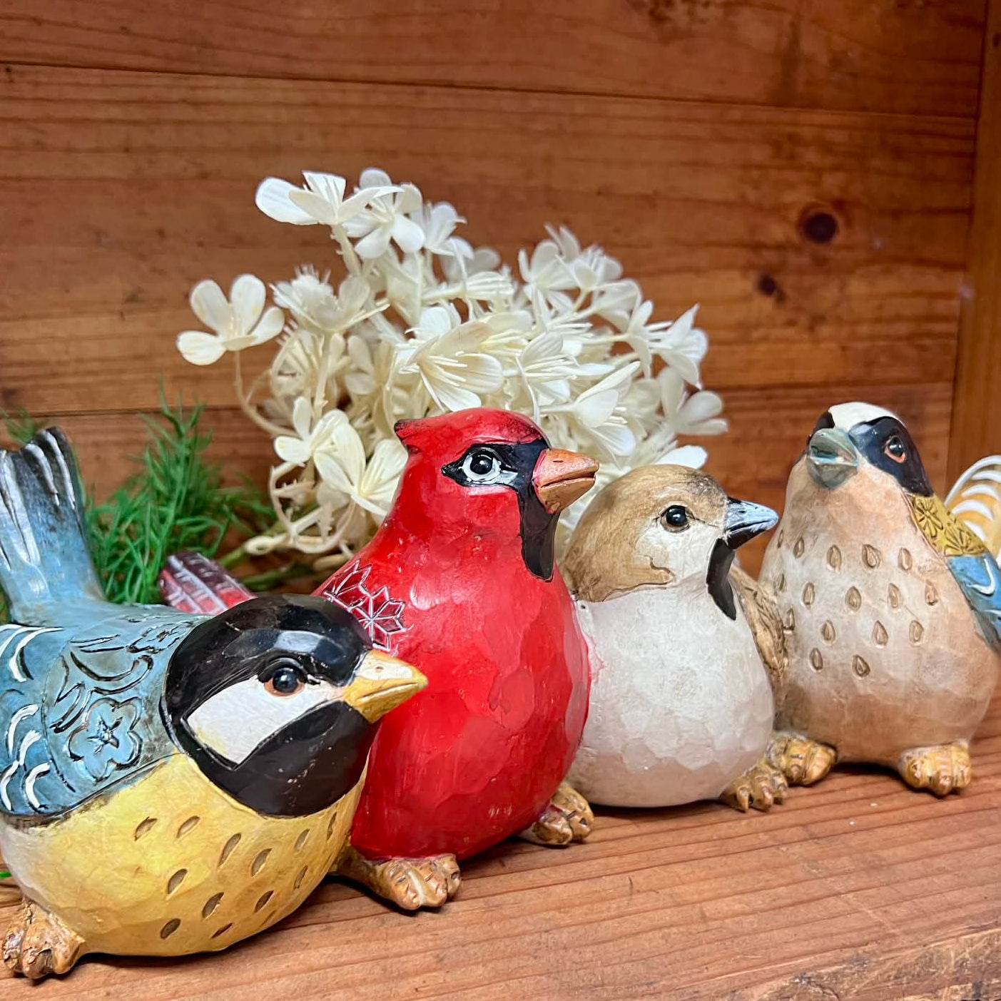 Row of Coloured Birds