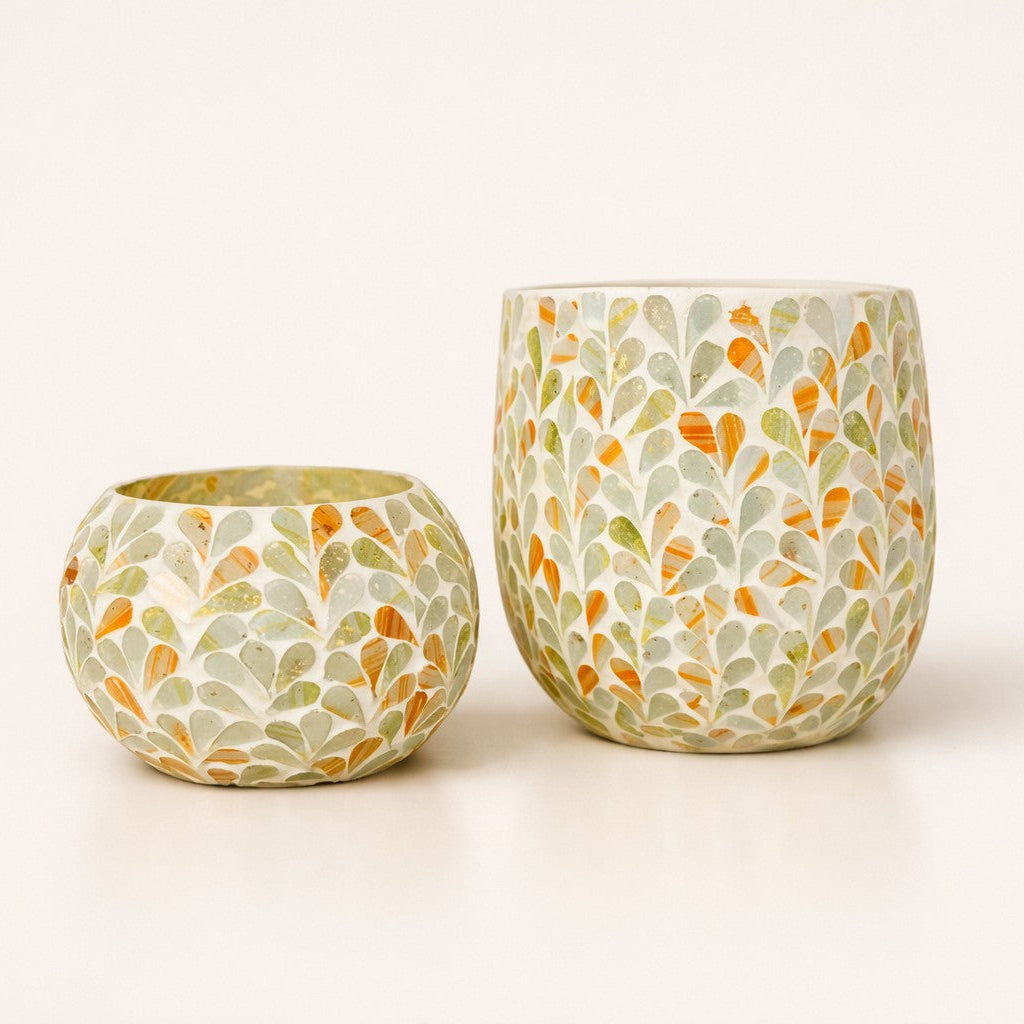 Sunset Mosaic Glassware - Tall