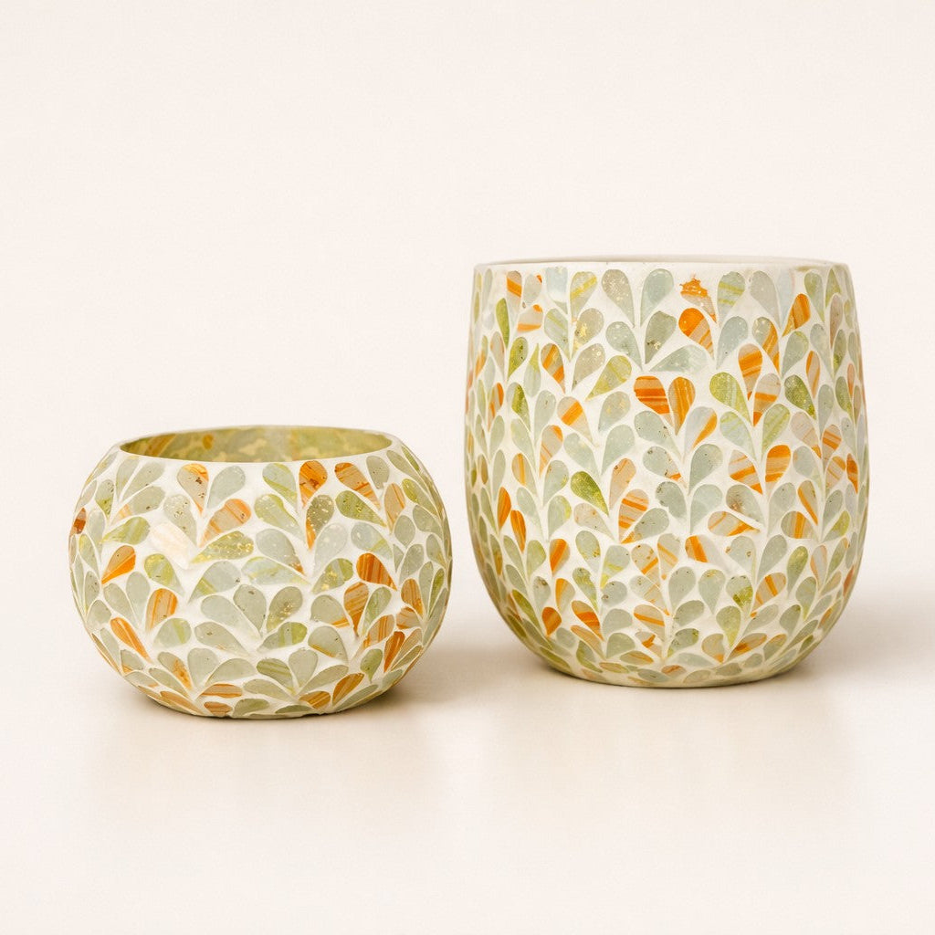 Sunset Mosaic Glassware - Round
